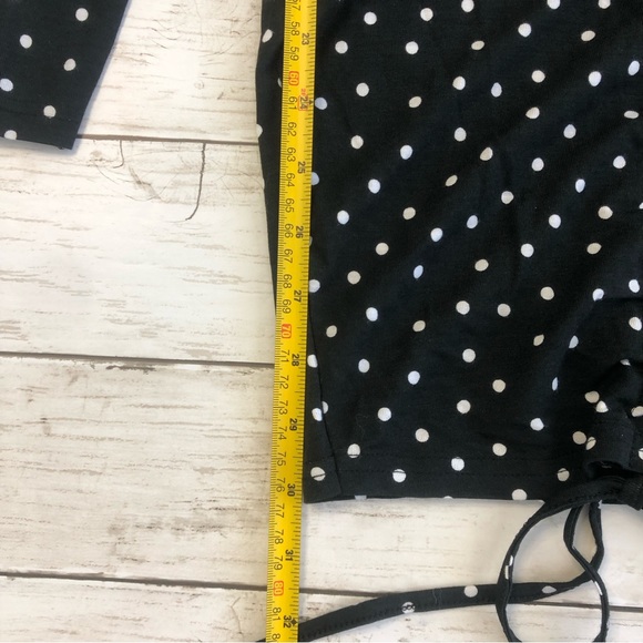 NEW! PRETTYLITTLETHING Women Black Polka Dot Print Long Sleeve Mini Dress Sz 4 - Picture 12 of 14